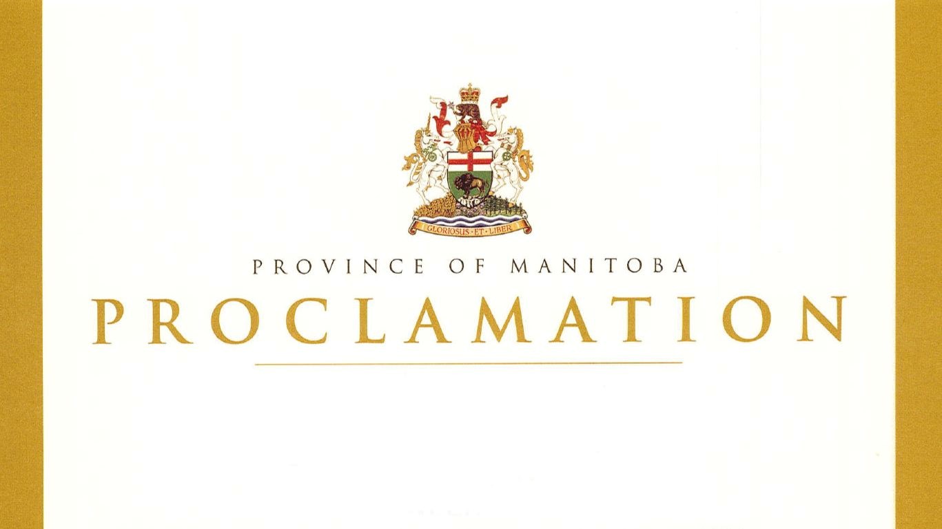 Manitoba Proclamation